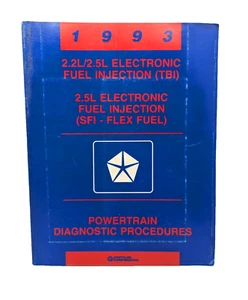 1993 Dodge Chrysler 2.2 2.5 TBI SFI Flex Fuel Powertrain Diagnostics Manual - Foto 1 di 12
