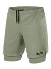 TCA Ultra Running Pants Mens 2 in 1 Short Athletic Pants Workout Shorts Running Shorts with