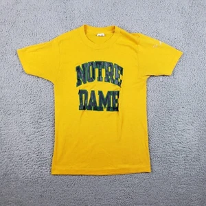 Vintage Notre Dame Fighting Irish Shirt Youth Large (14/16) Yellow Champion - Picture 1 of 9
