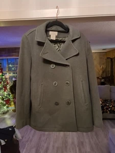 Abrigo LL Bean Pea 100 % lana de cordero cazador verde aislante para mujer talla 6 regular  - Imagen 1 de 7