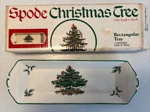 Spode Albero di Natale Vassoio Rettangolare Inghilterra 9” con Scatola - Foto 1 di 4