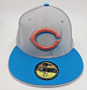 Cincinnati Reds Hat Mens 7 1/4 Blur/grey New Era 59FIFTY Fitted MLB Cap - Picture 1 of 10