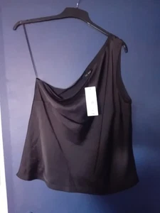 Nwt. F&F Black Satin One Shoulder Blouse. Size 18 - Picture 1 of 4