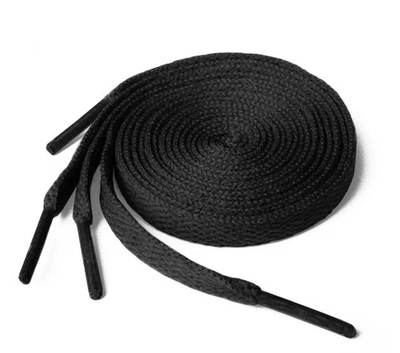3 Pairs Black Flat Shoe Laces 120cm x 8mm for Trainers, Boots & sneakers black - Image 1 of 2