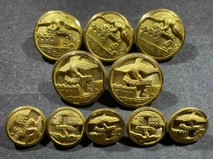 LOT x10 WW2 WWII US Army Military Uniform Army Engineer Corps Knöpfe 23 15 mm - Bild 1 von 2