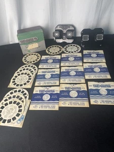 Set of 2 Antique Sawyer’s Stereoscope View Masters & 18 Vintage Reels 1947 Rare - Picture 1 of 12