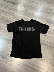 VLONE X Swarovski Friends Black TShirt Bling Rhinestones Big Logo Designer Large - Picture 1 of 7