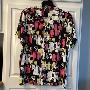 Camisa Hombre Halloween II Michael Myers Botón Abajo Llamativo Talla M (38/40) Nueva Con Etiquetas - Imagen 1 de 3