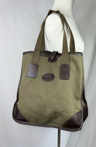 John Chapman Olive Green  Leather Trim Tote Bag England Corsair Capital Handmade - Picture 1 of 12