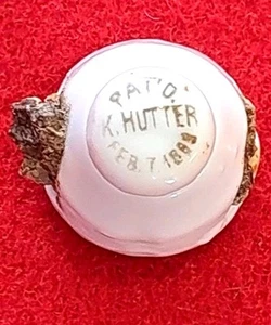 Tiny Electric Porcelain Insulator K Hutter 1889 VINTAGE Antique - Picture 1 of 5