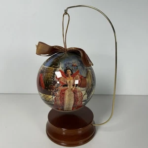 Matrix Barbie Ornament with Wooden Stand From 1997 Holiday 4" Decoupage - Picture 1 of 6