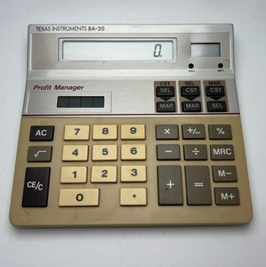 Texas Instruments TI Vintage BA-20 Profit Manager Solar Powered Calculator WORKS - Picture 1 of 2