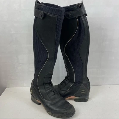 Ariat Quantum Cobalt Tall Riding Boots Black Leather Mesh Women's 7 Equestrian - Image 1 of 4