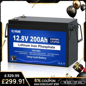 12V 200Ah Lifepo4 Battery Lithium Leisure Battery, Low Temp, Rechargeable for RV - Picture 1 of 9