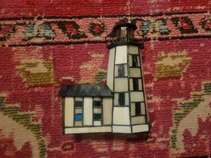 Leuchtenhaus Lampe Aufsatz oder Ausstellungsstück Buntglas Deko Strandhaus - Bild 1 von 6