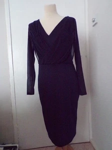 Ladies' navy wrap dress from 'H & M' size M - Picture 1 of 6