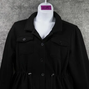 Torrid Jacket 3Women  3X Black Utility Anorak Drawstring Waist Button Front Plus - Picture 1 of 8