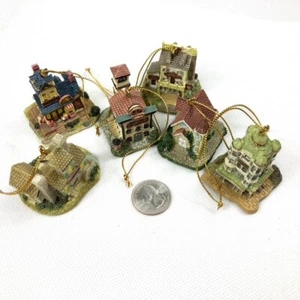 Hand painted Cold Cast Porcelain Miniature Ornaments Six Liberty Falls Buildings - Picture 1 of 9
