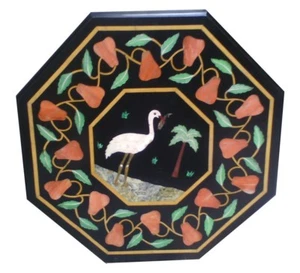 18" Marble Table Top Inlay Pietra Dura Handicraft Work Home And Garden Decor - Picture 1 of 12