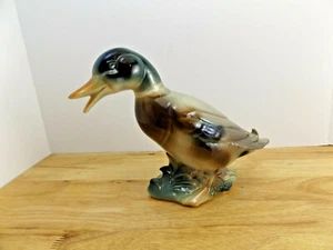 Vintage Royal Copley Ceramic Mallard Duck Figure Hunter Man Cave Lodge Decor - Picture 1 of 5