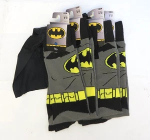 4 PAIRS! BATMAN SOCKS WITH CAPE Fits Shoe Size 8-12 Brand New with Tags - Picture 1 of 1