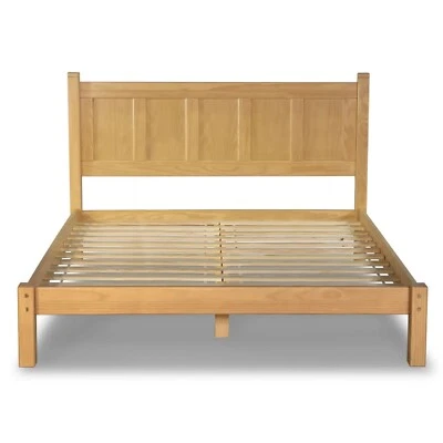 Cama plataforma fazenda moderna estrutura king size com cabeceira madeira maciça natural - Imagem 1 de 4