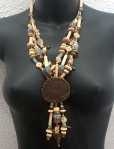 DOUG & MARY HANCOCK VINTAGE MUMIEN KONVOLUT BRONZE Pfeilspitze & Medaillon HALSKETTE - Bild 1 von 11