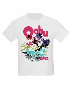 T-shirt bambino - OAHU 1973 - classica hawaiana surfista e spiaggia bambina - Foto 1 di 1
