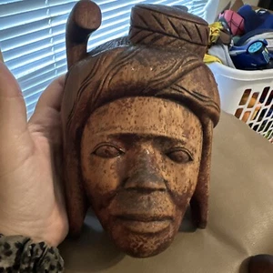 Vintage Hand Carved Wood Tribal Bookends - Picture 1 of 9