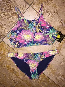 Body Glove Swimsuit Midnight Elena Hawaii High Neck Bikini 2pc Set Women's NWT - Picture 1 of 7
