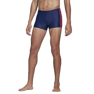 Adidas Ess Hombre Ajuste 3 Rayas Boxer Bañador Infinitex Azul Marino Rojo - Imagen 1 de 4