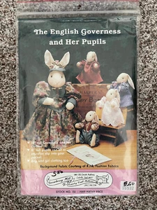 NEW 1989 Gooseberry Hill Craft Pattern English Governess & Her Pupils Vtg Bunny - Picture 1 of 2