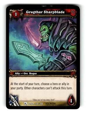 World of Warcraft TCG Fields of Honor Trading Card Grugthar Sharpblade #130 C - Image 1 of 4