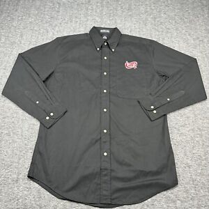 Perrys Ice Cream Shirt Adult Medium Black Long Sleeve Button Up Uniform Mens