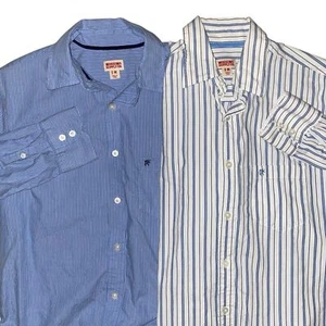 Mossimo Men’s Shirts button down medium blue white stripes 100% cotton - Picture 1 of 16