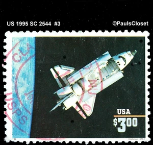 US 1995 SC 2544 $3.00 SPACE SHUTTLE CHALLENGER UNG RED HANDSTAMP FINE #3 - Picture 1 of 2