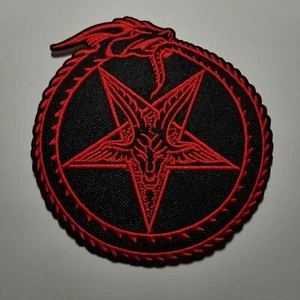 Baphomet sigillo rosso ricamato FERRO SU, O TOPPA DA CUCIRE - Foto 1 di 1