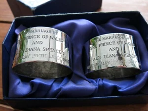 Tovagliolo argento Lady Diana Spencer & Prince of Wales Charles Stirling - Foto 1 di 11