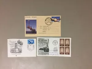 Three PETROLEOM related fdc:Australia,Argentina,US block of four - Picture 1 of 1