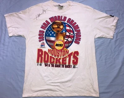 Camisa Autografiada Hakeem 95 Houston Rockets Campeones de la NBA Espalda Talla XL Foto 1 de 4