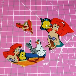 Ariel Mermaid Fabric Iron-On Applique Patches For Kids, Jacket Mermaid Princess - Picture 1 of 5