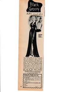 Dream Girl Fashions Print Ad 1952 Woman In Bare Back Gown Black Sorcery - Picture 1 of 1