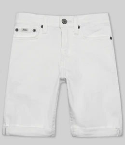 Polo Ralph Lauren Sullivan Slim Stretch Denim Shorts Big Boys 16 Dell White - Picture 1 of 12