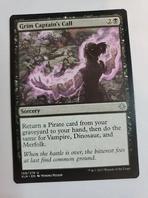 MTG Magic The Gathering Card Grim Captain's CallSorcery Black Ixalan 2017 - Image 1 of 2