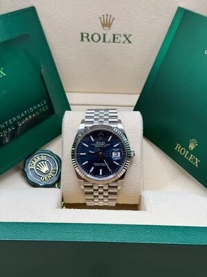 Rolex Datejust 36 126234 esfera con motivo azul - pulsera Jubilee usada 2022 Foto 1 de 4