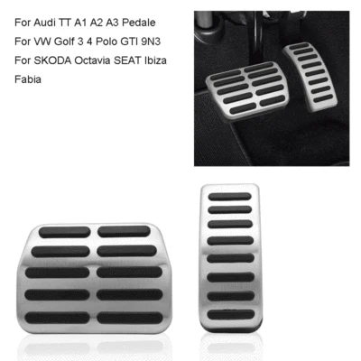 For Audi A1 A2 A3 VW Golf 3 4 Non-Slip Aluminum Alloy Brake Pedal Accelerator Foto 1 de 4