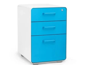 Poppin Stow 3-Drawer File Cabinet (Aqua- White Pickup only LA) - Picture 1 of 1