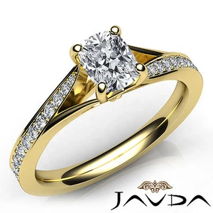 Cushion Diamond Split Shank Micro Pave Women's Engagement Ring GIA H VVS2 0.68Ct - Picture 1 of 12