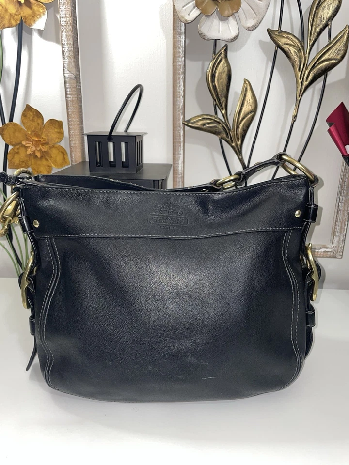 Bolso de mano Hobo Coach Zoe vintage de cuero negro Foto 1 de 4