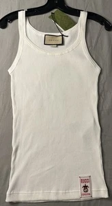 Gucci Cotton Tank Top with Cosmogonie Label Ivory Women’s Size M Authentic - Picture 1 of 12